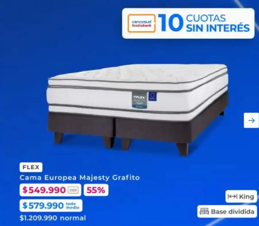 Flex - Cama Europea Majesty Grafito