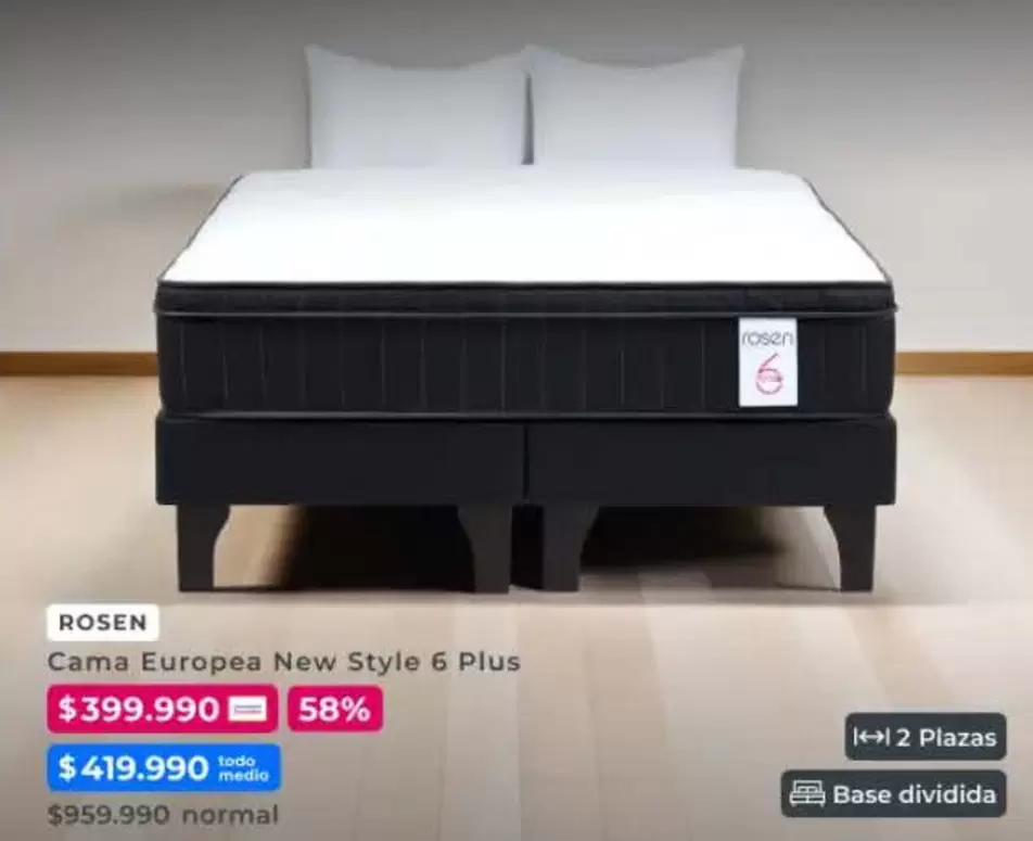 Rosen - Cama Europea New Style 6 Plus