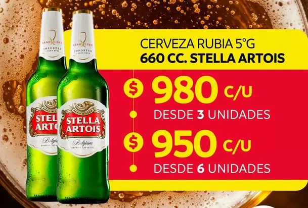 Stella Artois - Cerveza Rubia 5°G 660 C.