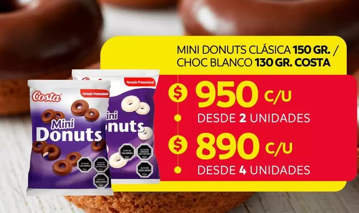 Costa - Mini Donuts Clásica 150 Gr./ Choc Blanco 130 Gr.