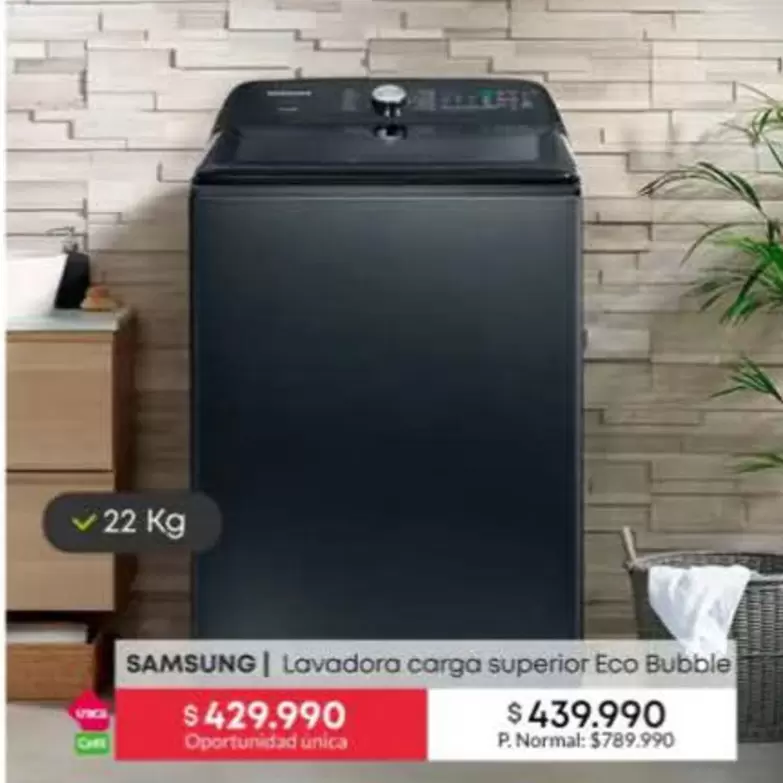 Samsung - Lavadora Carga Superior Eco Bubble