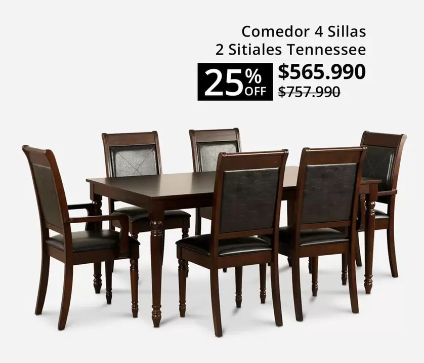 Comedor 4 Sillas 2 Sillas Tennessee