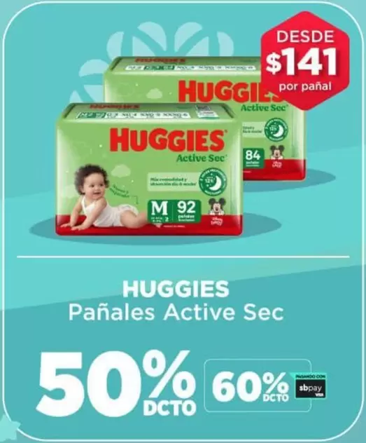 Huggies - Pañales Active Sec