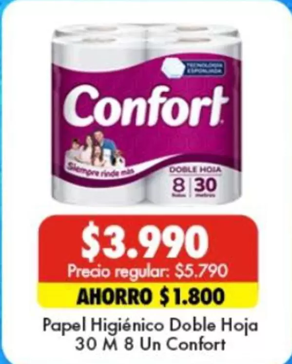 Confort - Papel Higiénico Doble Hoja 30 M