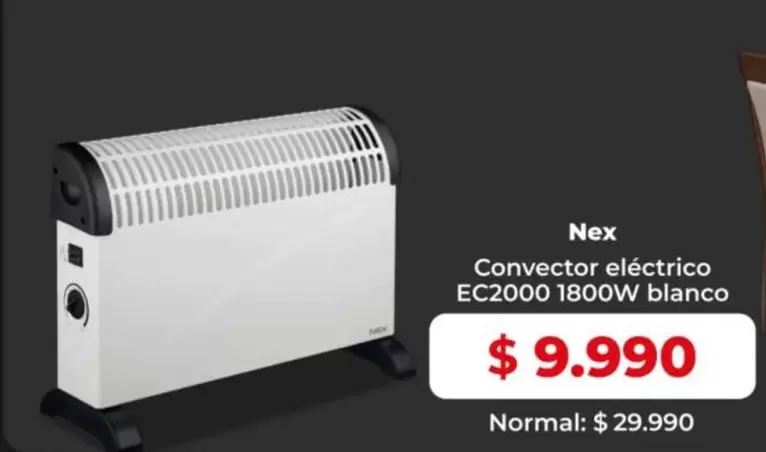 Nex - Convector Electrico EC2000 1800W Blanco