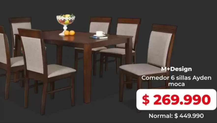 Comedor 6 Sillas Avena Moca