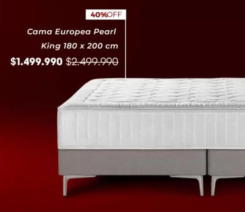 king   - Cama Europea Pearl King 180 X 200 Cm