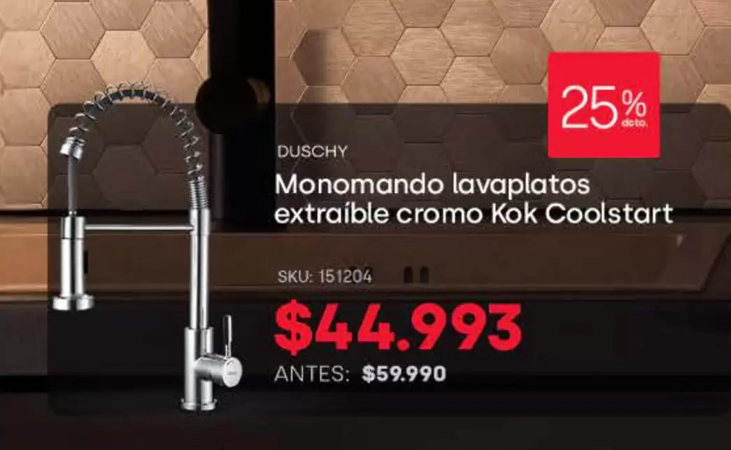 Monomando Lavaplatos Extraible Cromo