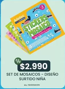 Adetec - Set De Mosaicos-Diseno Surtido Nina