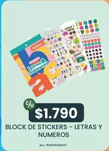 Adetec - Block De Stickers - Letras Y Numeros