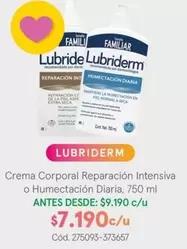 Lubriderm - Crema Corporal Reparacion Intensiva O Humectacion Diaria