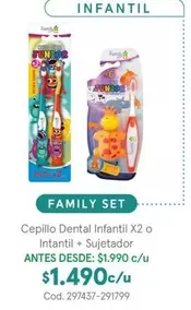 Family Set - Cepillo Dental Infantil X2 O Intantil + Sujetador