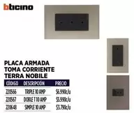 Bticino - Placa Armada Toma Corriente Terra Nobile