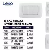 Placa Armada Interruptor Blanco