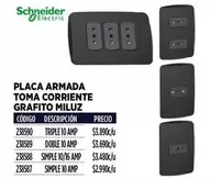 Schneider - Placa Armada Toma Corriente Grafito