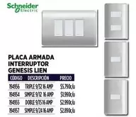 Schneider - Placa Armada Interruptor Genesis Lien
