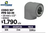 Hoffens - Codo 90° PPR So-HI