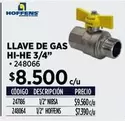 Hoffens - llave de gas 3/4