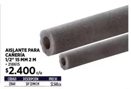 Aislante Para Canería 1/2" 15 Mm 2 M