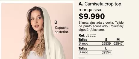 Camiseta Crop Top Manga Sisa