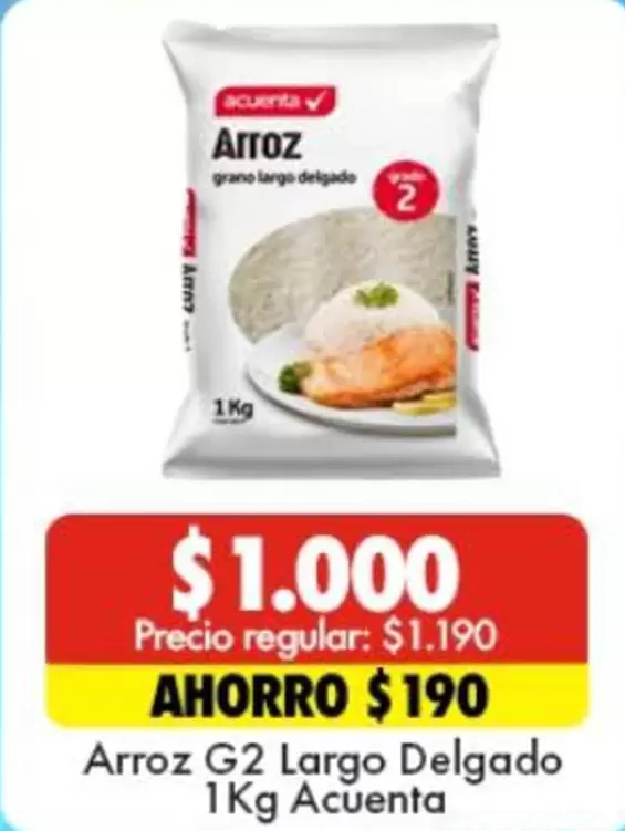 acuenta - Arroz G2 Largo Delgado 1kg Acuenta