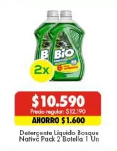 Bio - Detergente Liquido Bosque Nativo Pack 2 Botella 1 Un