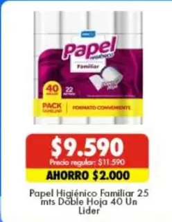 MTS - Papel Higiénico Familiar 25 Mts Doble Hoja 40 Un