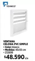 Ventana Celosia Pvc Simple