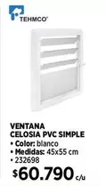 Ventana Celosia Pvc Simple