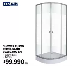 Shower Curvo Perfil Satin 80x80x192 Cm