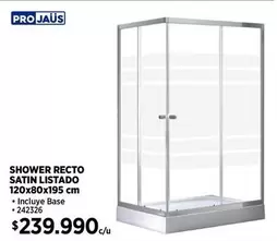 Shower Recto Satin Listado 120x80x195 Cm