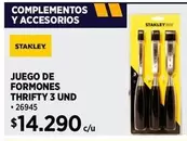 Stanley - Juego De Formones Thrifty 3 Und