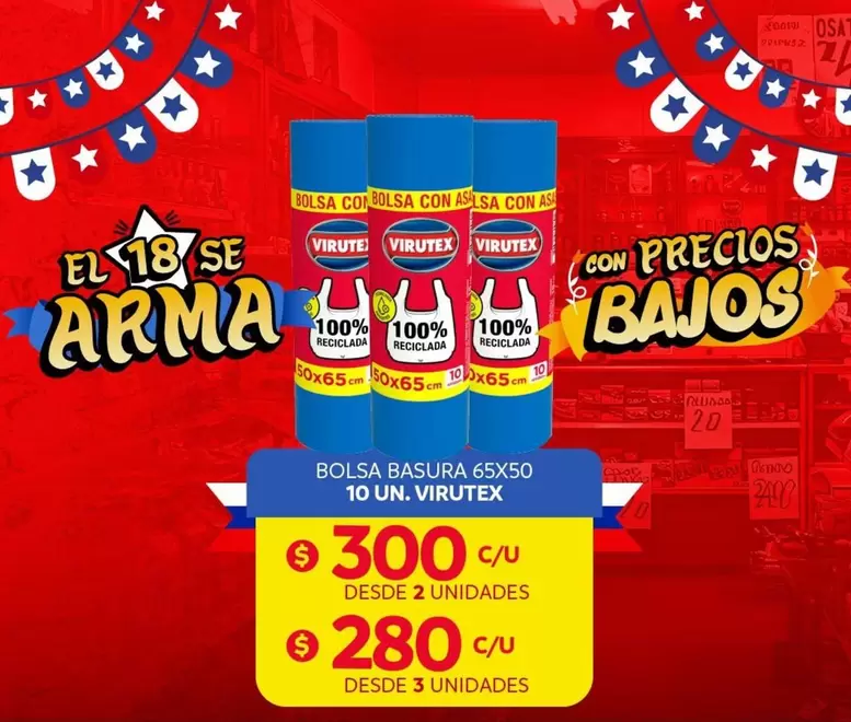 Virutex - Bolsa Basura 65x50 10 Un, Viruttex