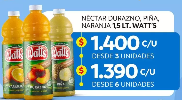 Watt's - Nectar Durazno, Pina, Naranja