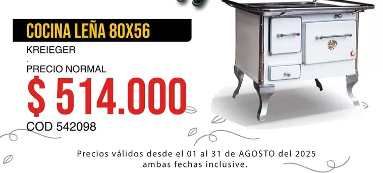Cocina Leña 80x56