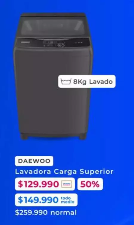 Daewoo - Lavadora Carga Superior