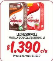 Soprole - Leche Frutilla O Chocolate Sin Tapa