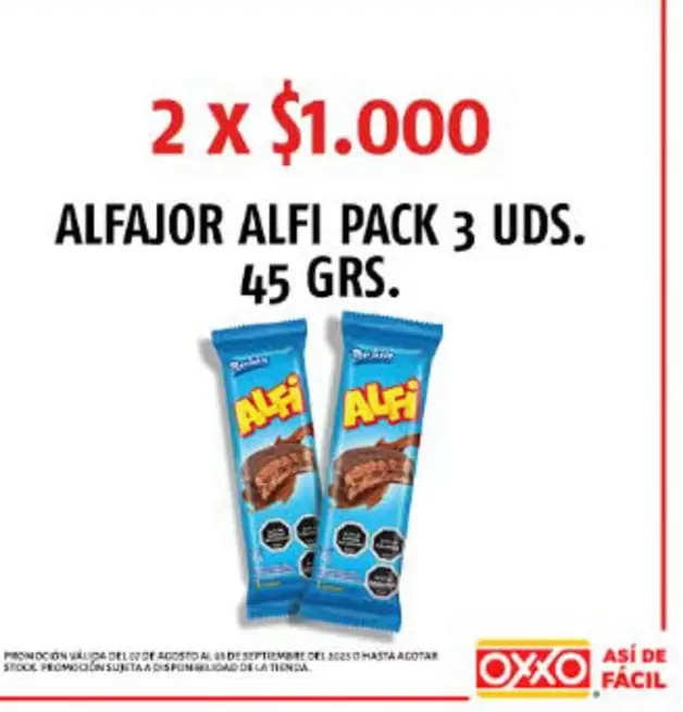 Alfajor Alfi Pack 3 Uds. 45 Grs