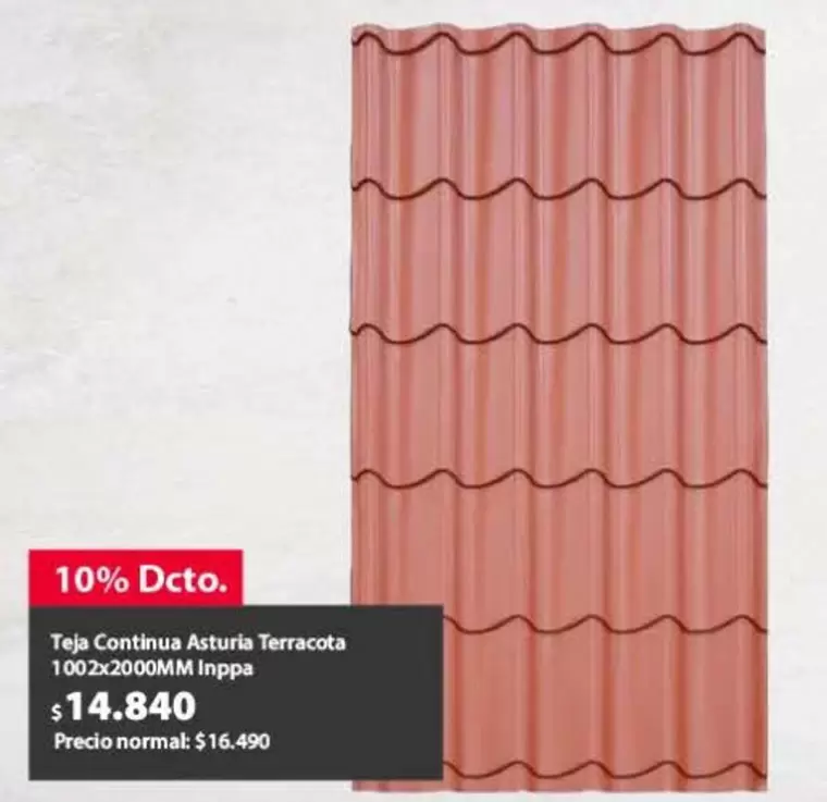 Teje Continua Asturis Terracota 10022000mm Inppa