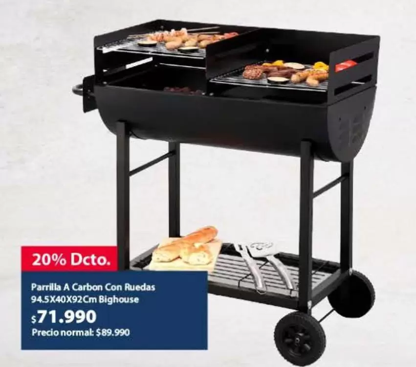 Parrilla A Carbon Con Ruedas