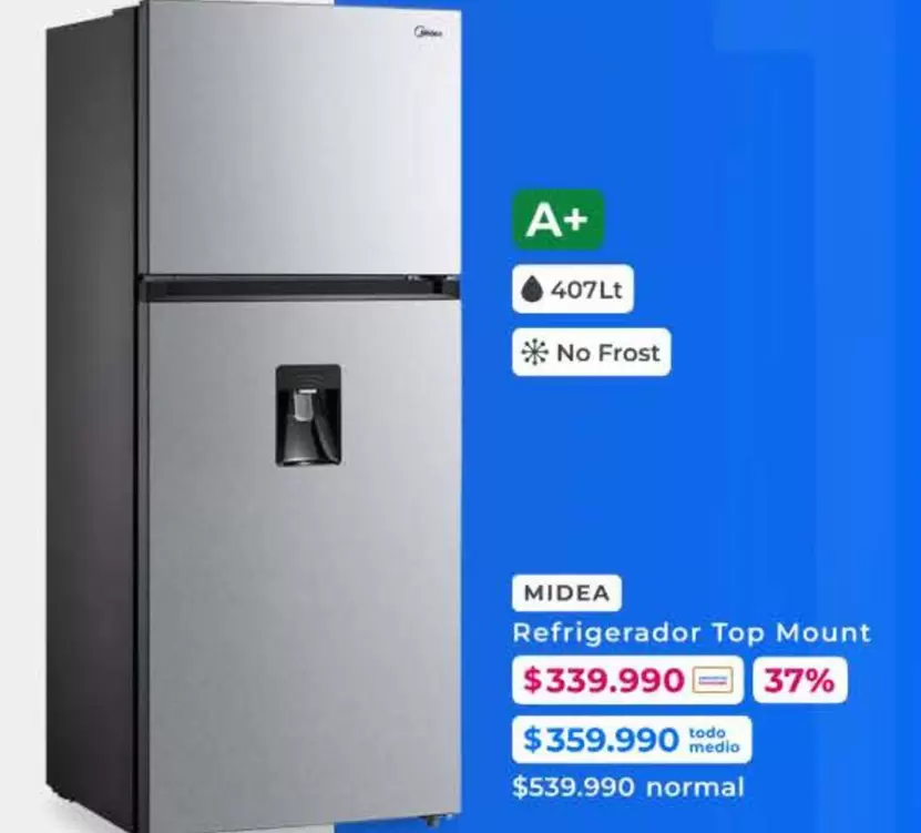 Midea - Refrigerador Top Mount