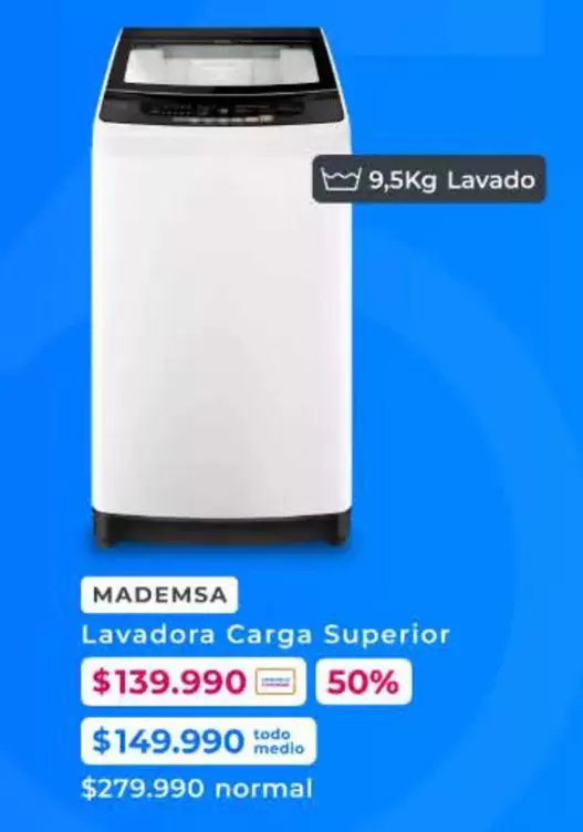 Mademsa - Lavadora Carga Superior