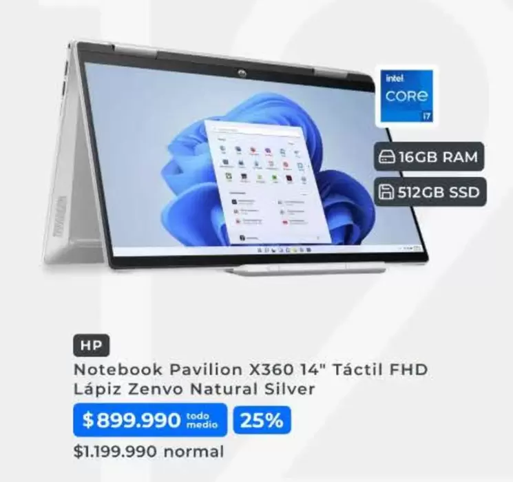 HP - Notebook Pavilion X360 14" Tactil Fhd Lapiz Zero Natural Silver