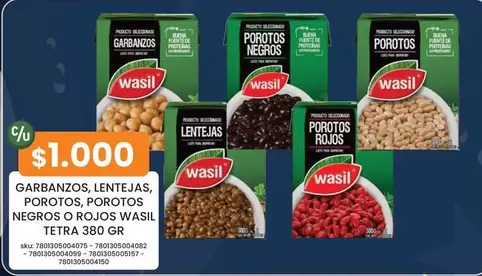 Wasil - Garbanzos, Lentejas, Porotos, Portos, Pepitos Negros O Rojos