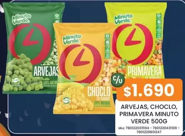 Natur - Arvejas, Choclo, Primavera Minuto Verde 500g