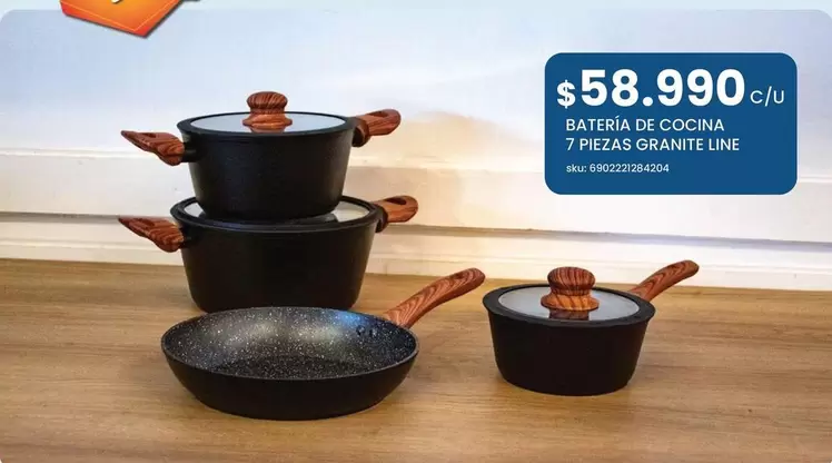 Bateria De Cocina 7 Piezas Granite Line
