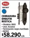 Cerradura Embutir Rustica
