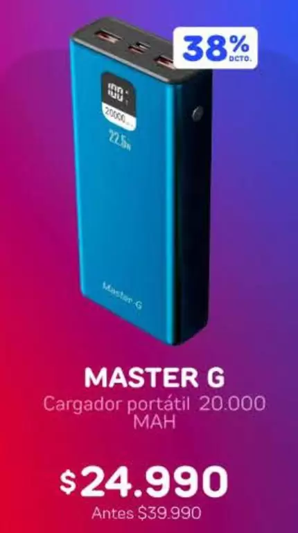 Master-G - Cargador Portatil 20,000