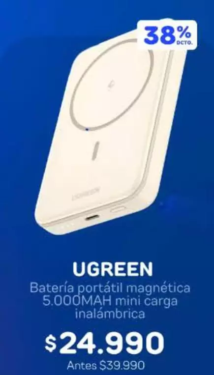 Bateria portatil magnetica 5,000mah mini carga inalámbrica