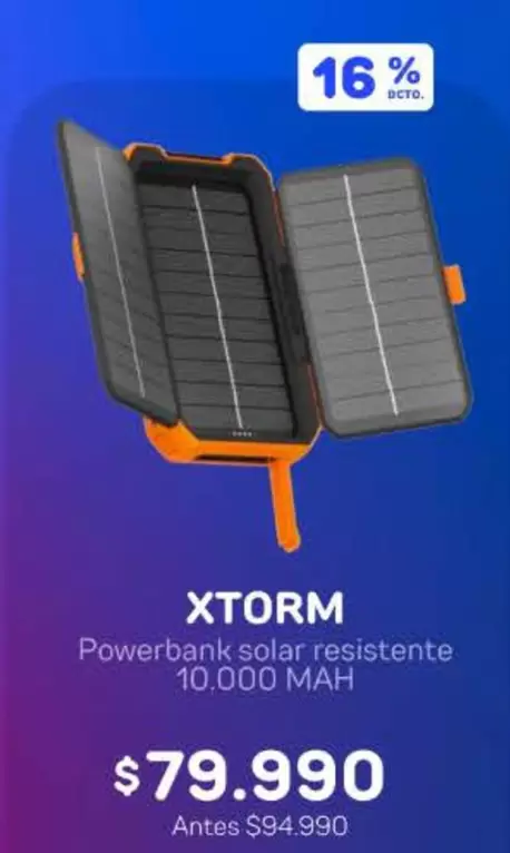 xtrem - Powerbank Solar Resistente 10,000 Mah